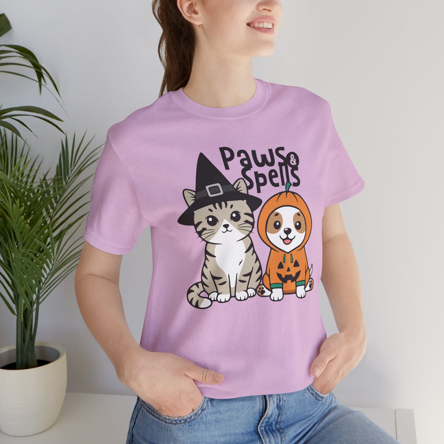 Cat and Dog Halloween Shirt – Cute Pumpkin Puppy & Witch Kitty Tee