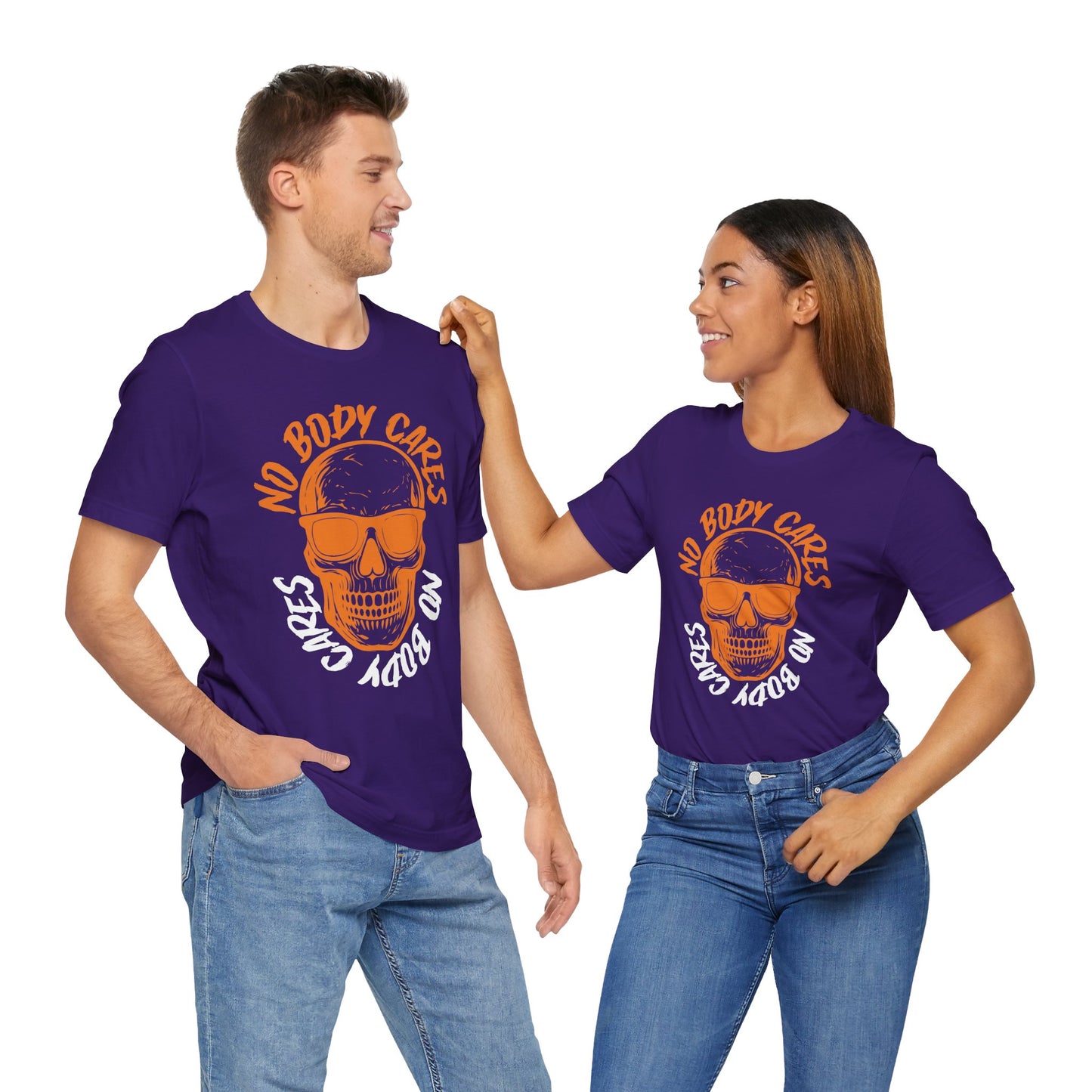 No Body Cares Halloween Tee – Chill Skeleton & Spooky Vibes