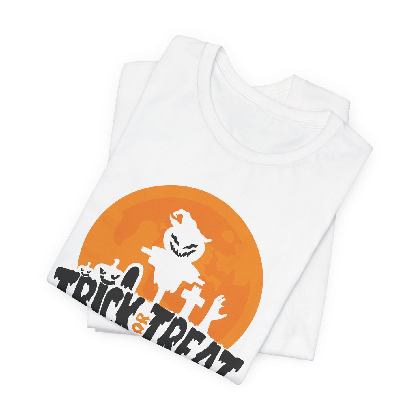Trick or Treat T-Shirt – Fun Pumpkin and Graveyard Graphic Tee