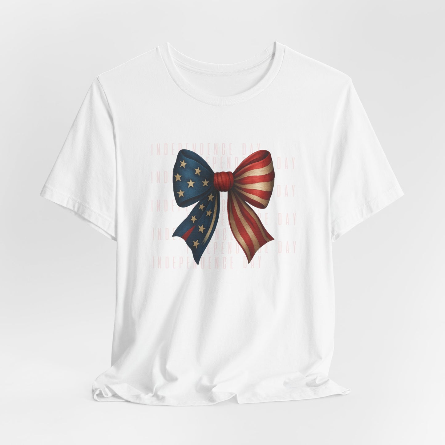 4th of July T-Shirt – Patriotic Bow Coquette Style