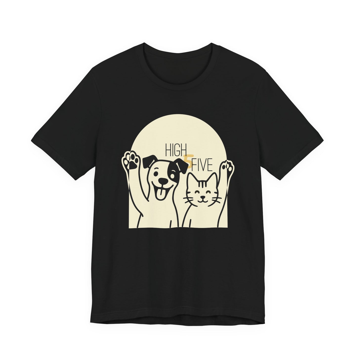 High Five Cat & Dog T-Shirt – Fun & Friendly Animal Lover Tee
