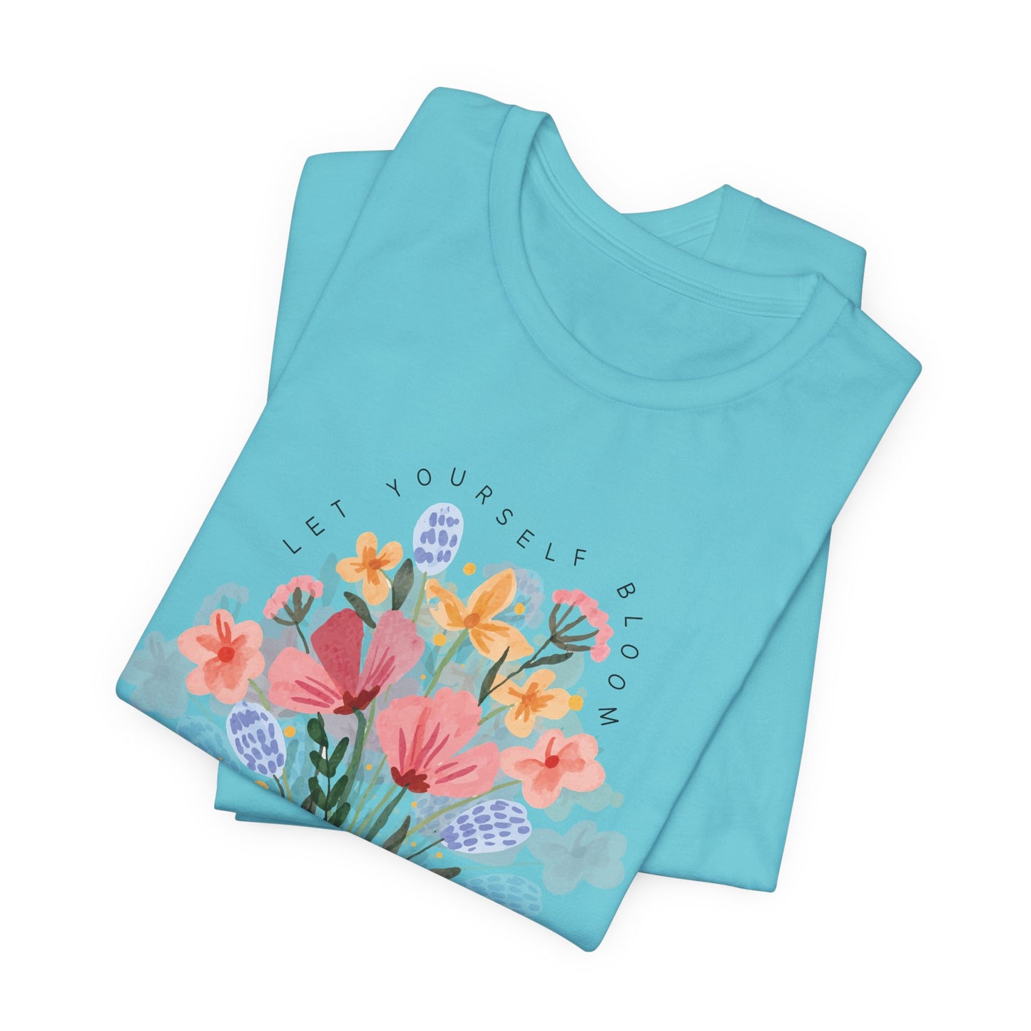 Watercolor Floral Bouquet T-Shirt – Soft Artistic Nature Tee