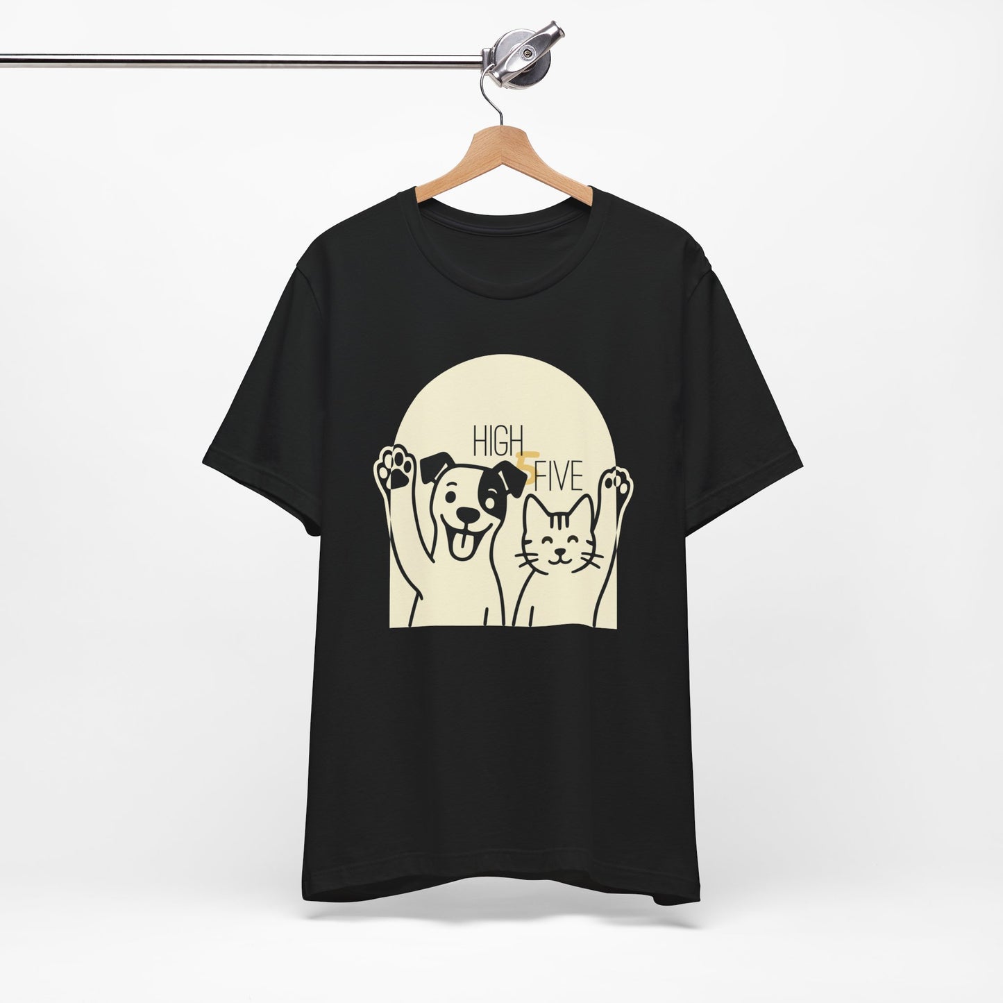 High Five Cat & Dog T-Shirt – Fun & Friendly Animal Lover Tee