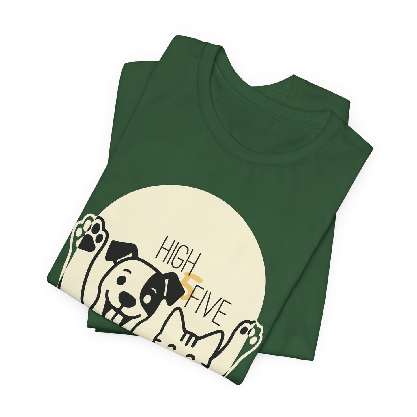 High Five Cat & Dog T-Shirt – Fun & Friendly Animal Lover Tee