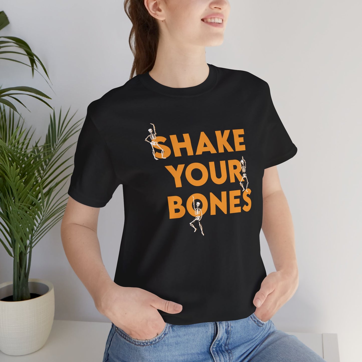 Shake Your Bones Halloween Shirt – Funny Dancing Skeleton Tee