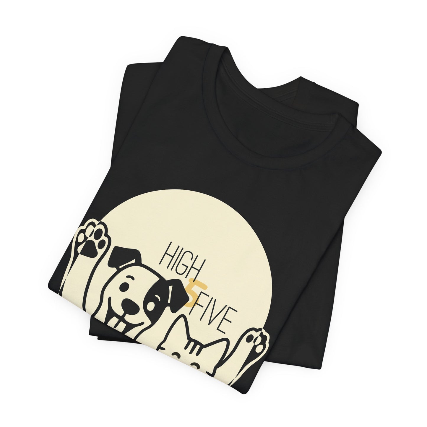 High Five Cat & Dog T-Shirt – Fun & Friendly Animal Lover Tee