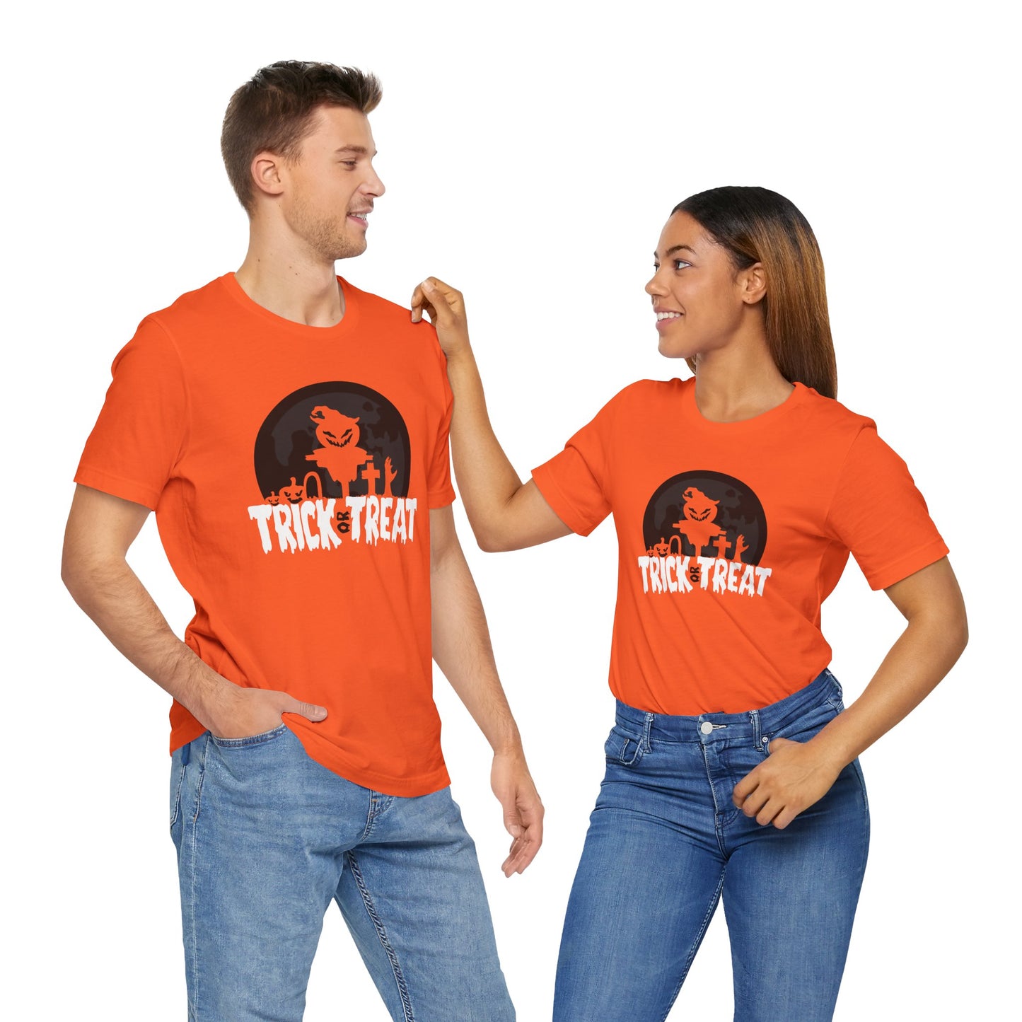 Trick or Treat T-Shirt – Fun Pumpkin and Graveyard Graphic Tee