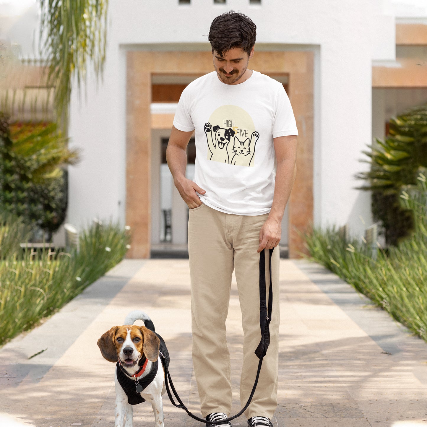 High Five Cat & Dog T-Shirt – Fun & Friendly Animal Lover Tee