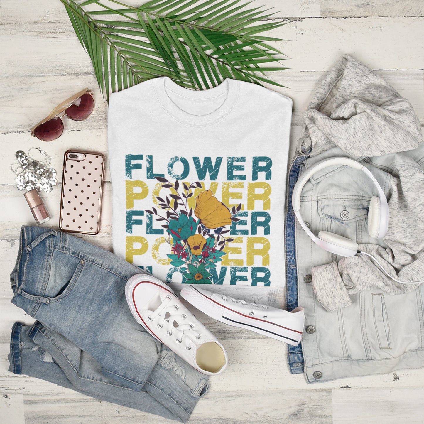 Flower Power Retro Tee – Bold Floral Vintage Vibes