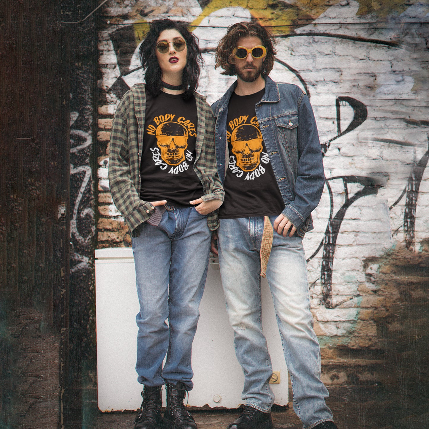 No Body Cares Halloween Tee – Chill Skeleton & Spooky Vibes