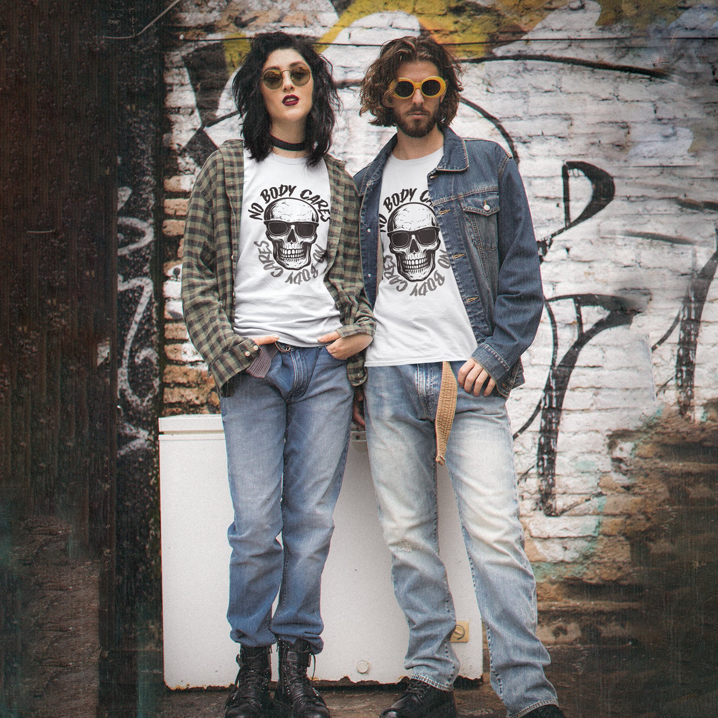 No Body Cares Halloween Tee – Chill Skeleton & Spooky Vibes