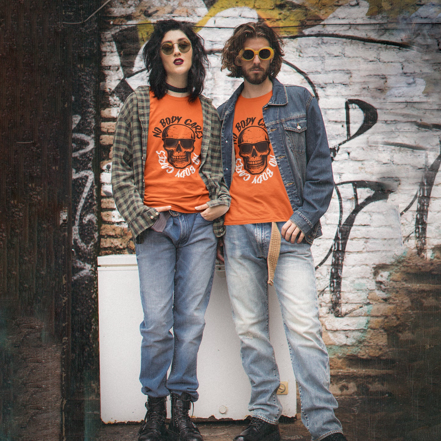 No Body Cares Halloween Tee – Chill Skeleton & Spooky Vibes