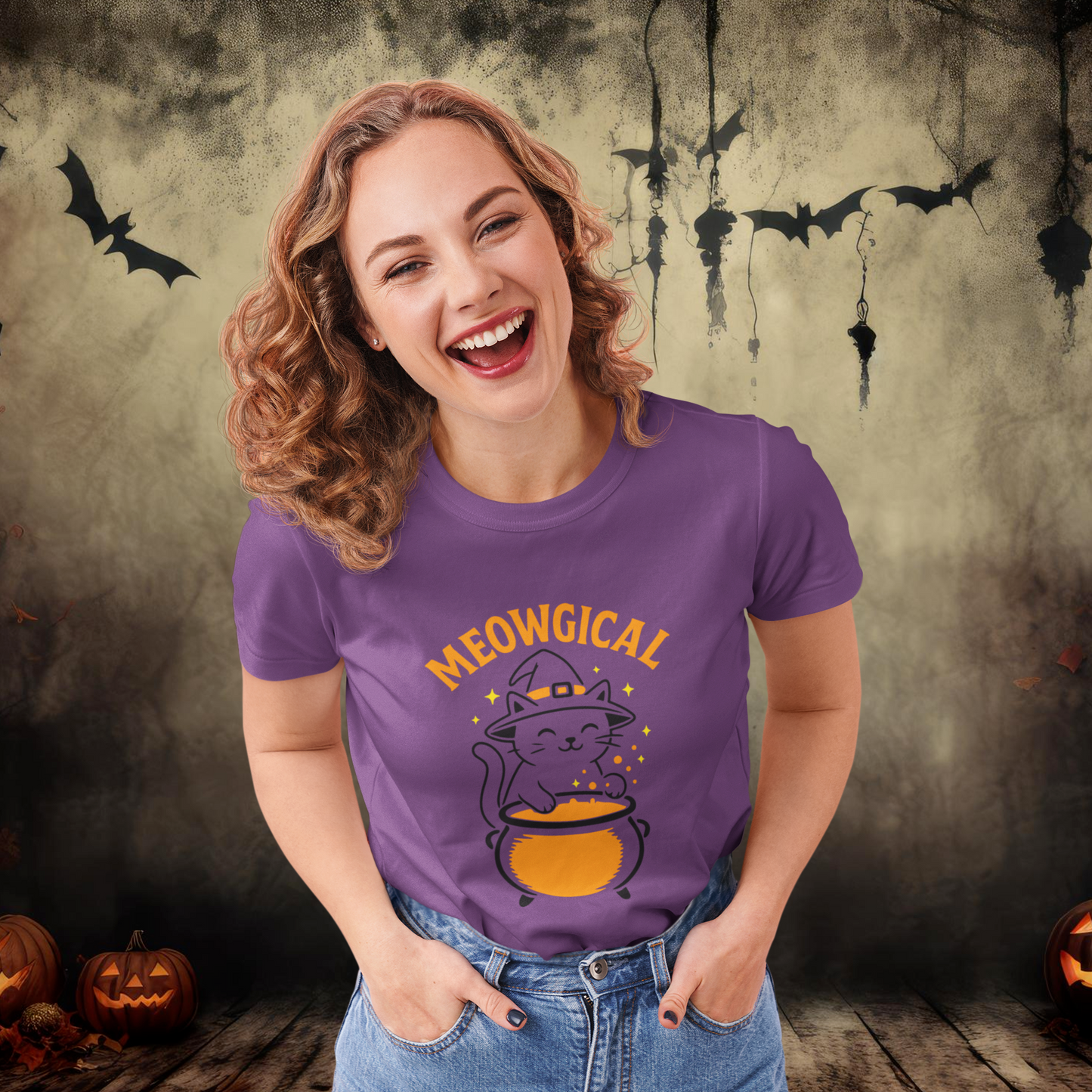 Meowgical Cat Halloween Shirt – Cute Witchy Kitty Tee for Cat Lovers