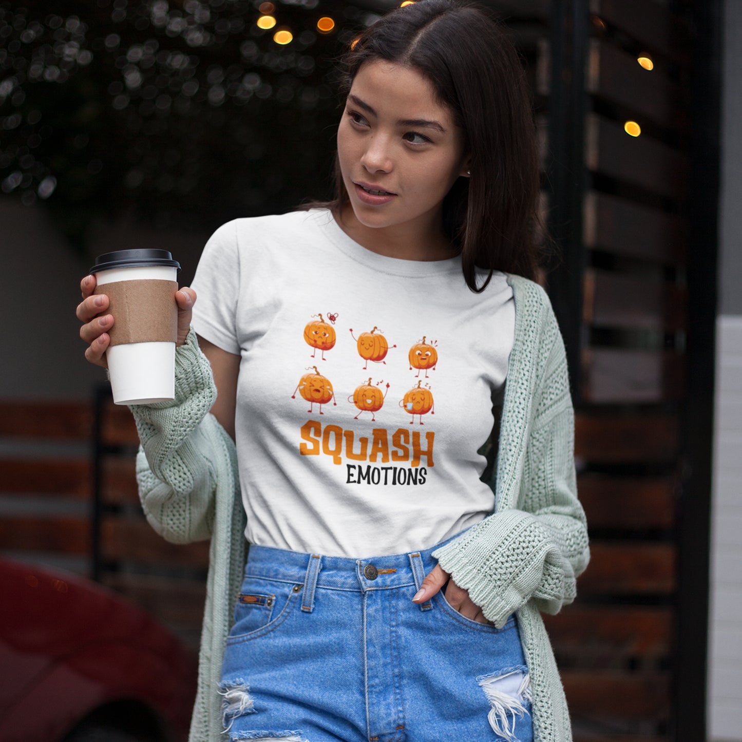 Squash – Cute Pumpkin Faces Halloween T-Shirt