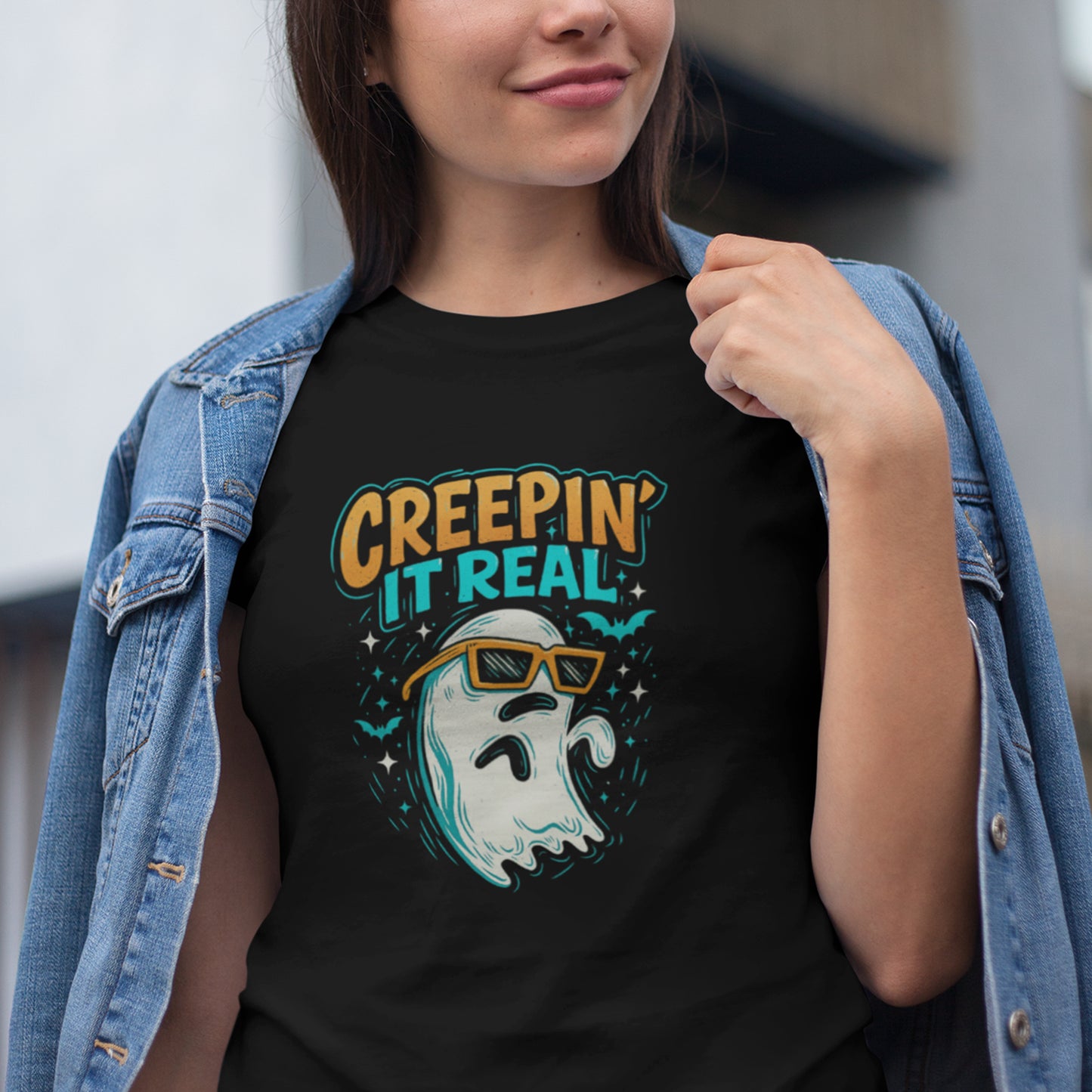 Creepin’ It Real Halloween Shirt – Funny Cool Ghost Tee