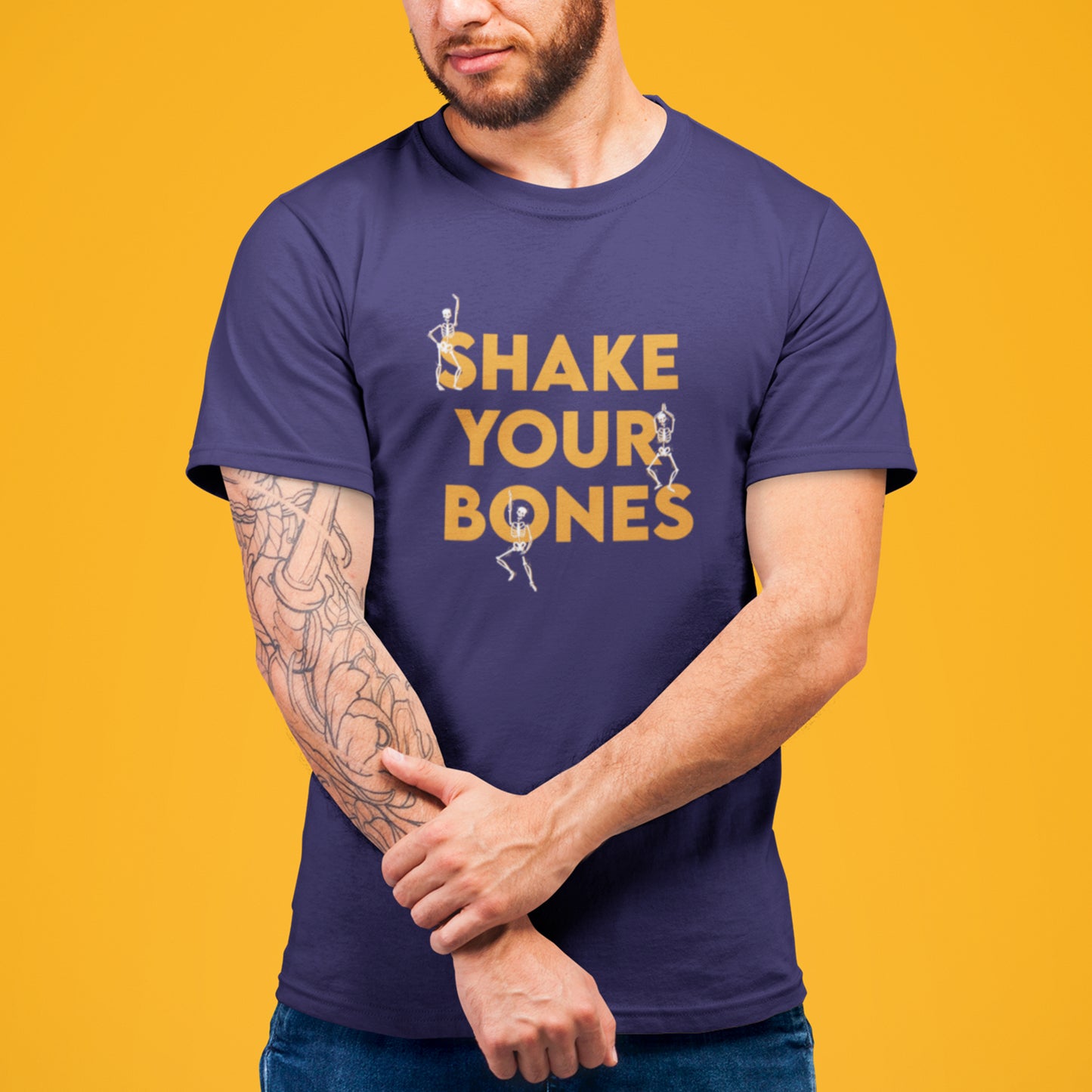Shake Your Bones Halloween Shirt – Funny Dancing Skeleton Tee