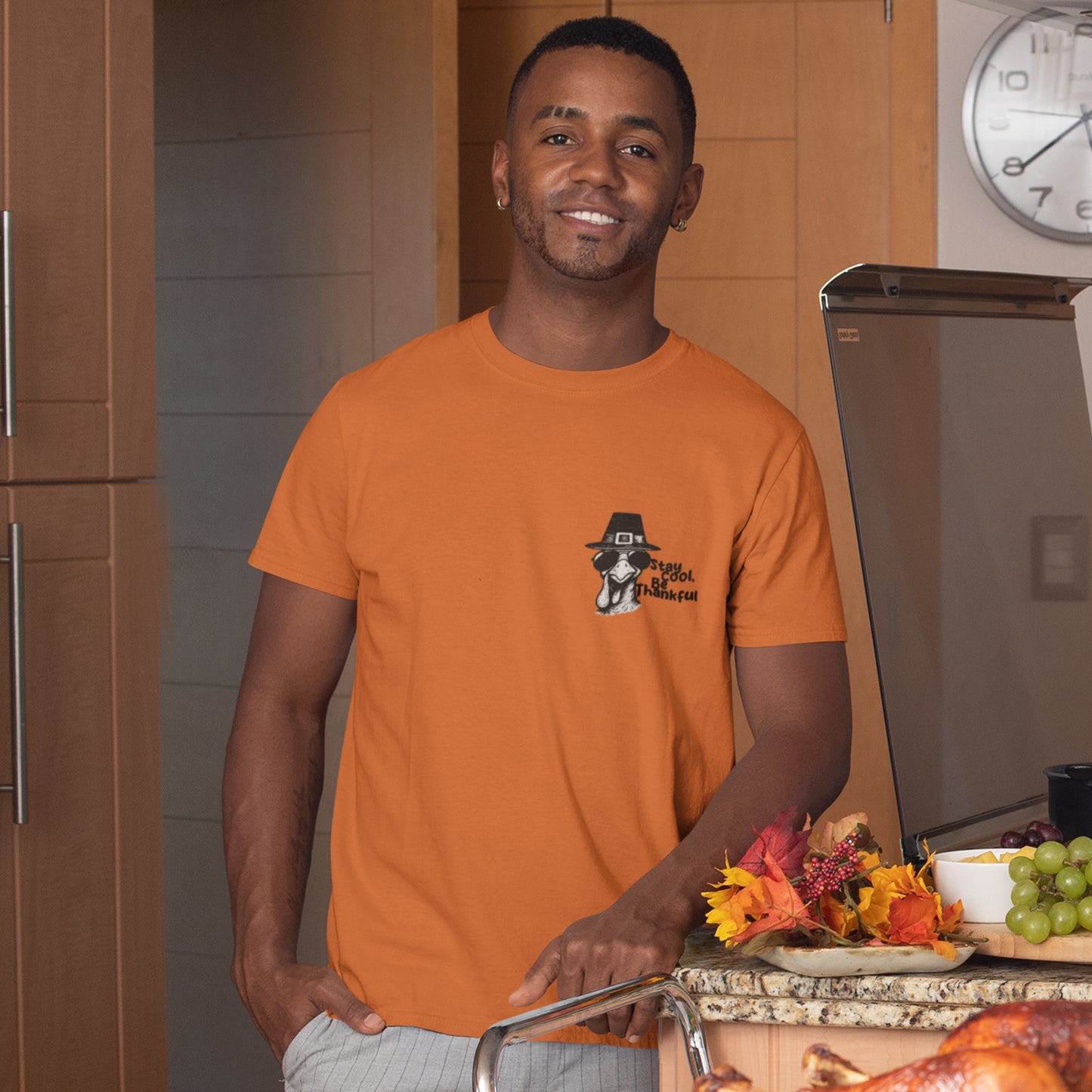 Stay Cool Be Thankful Turkey Shirt – Funny Thanksgiving T-Shirt for Men and Women