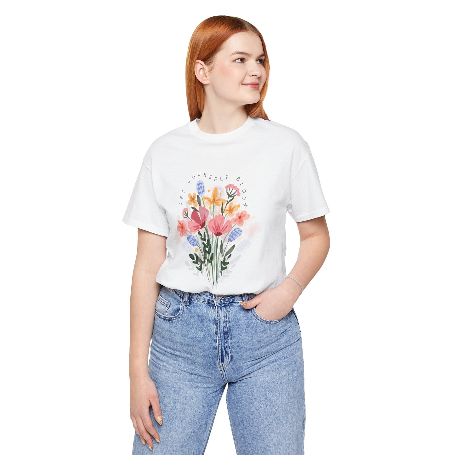 Watercolor Floral Bouquet T-Shirt – Soft Artistic Nature Tee