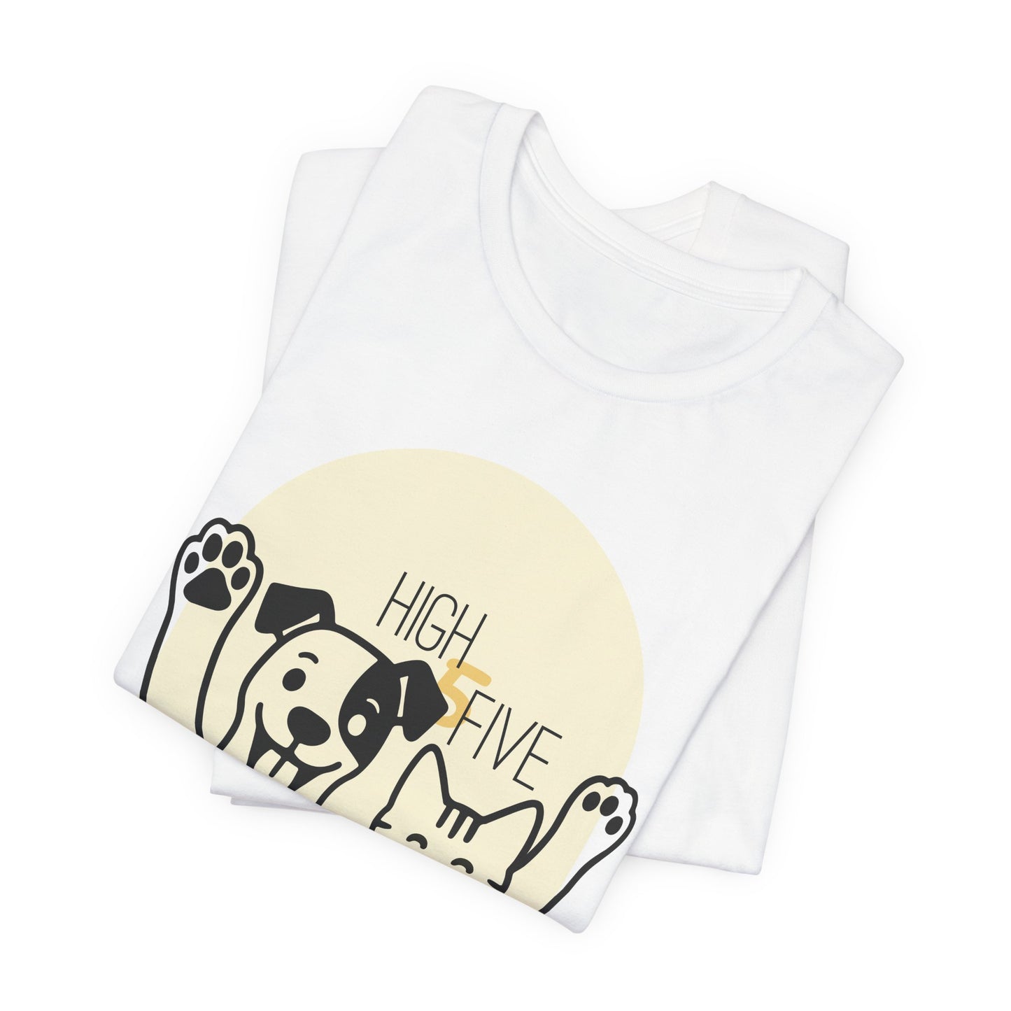 High Five Cat & Dog T-Shirt – Fun & Friendly Animal Lover Tee