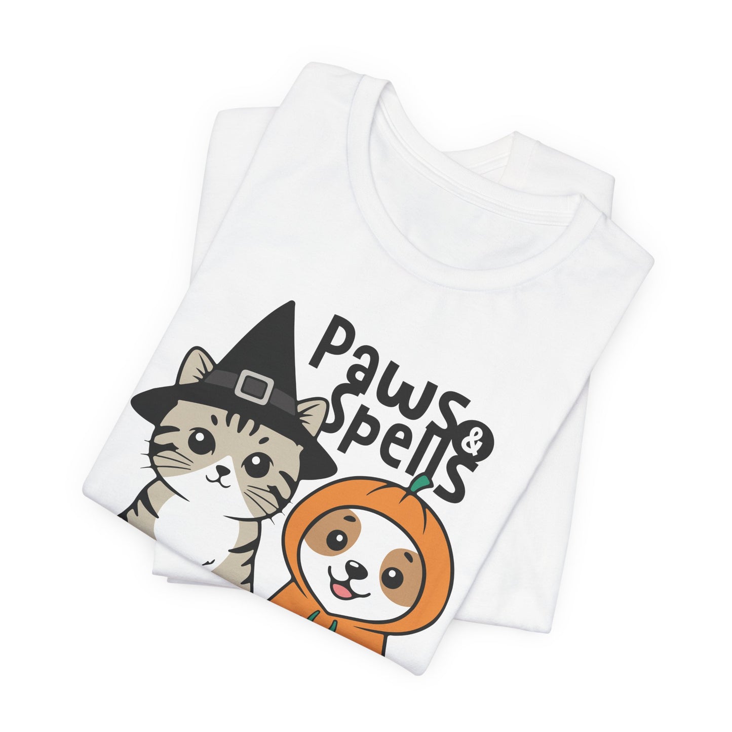 Cat and Dog Halloween Shirt – Cute Pumpkin Puppy & Witch Kitty Tee