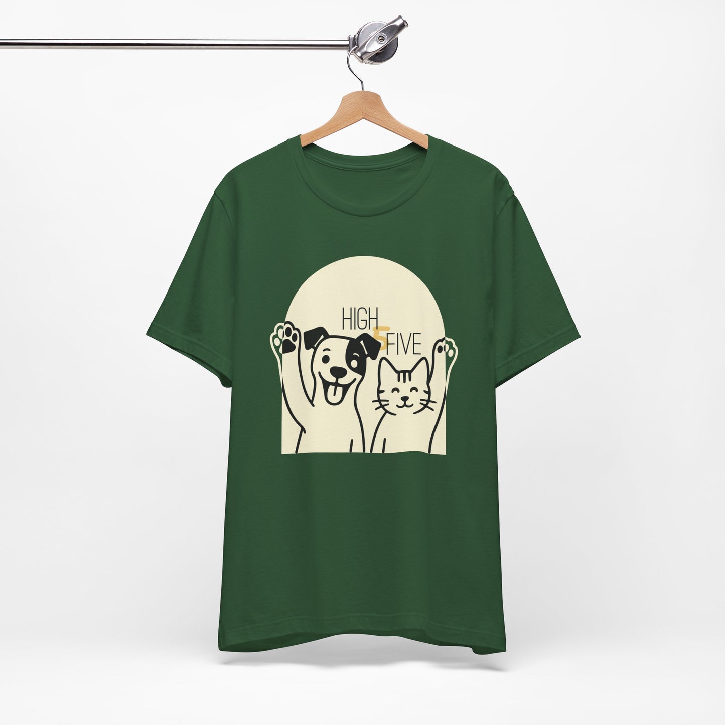 High Five Cat & Dog T-Shirt – Fun & Friendly Animal Lover Tee