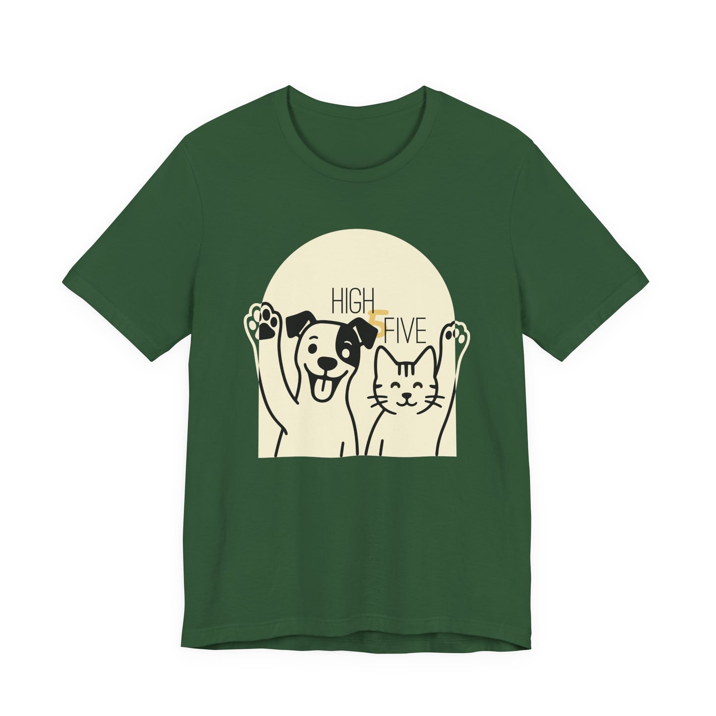 High Five Cat & Dog T-Shirt – Fun & Friendly Animal Lover Tee