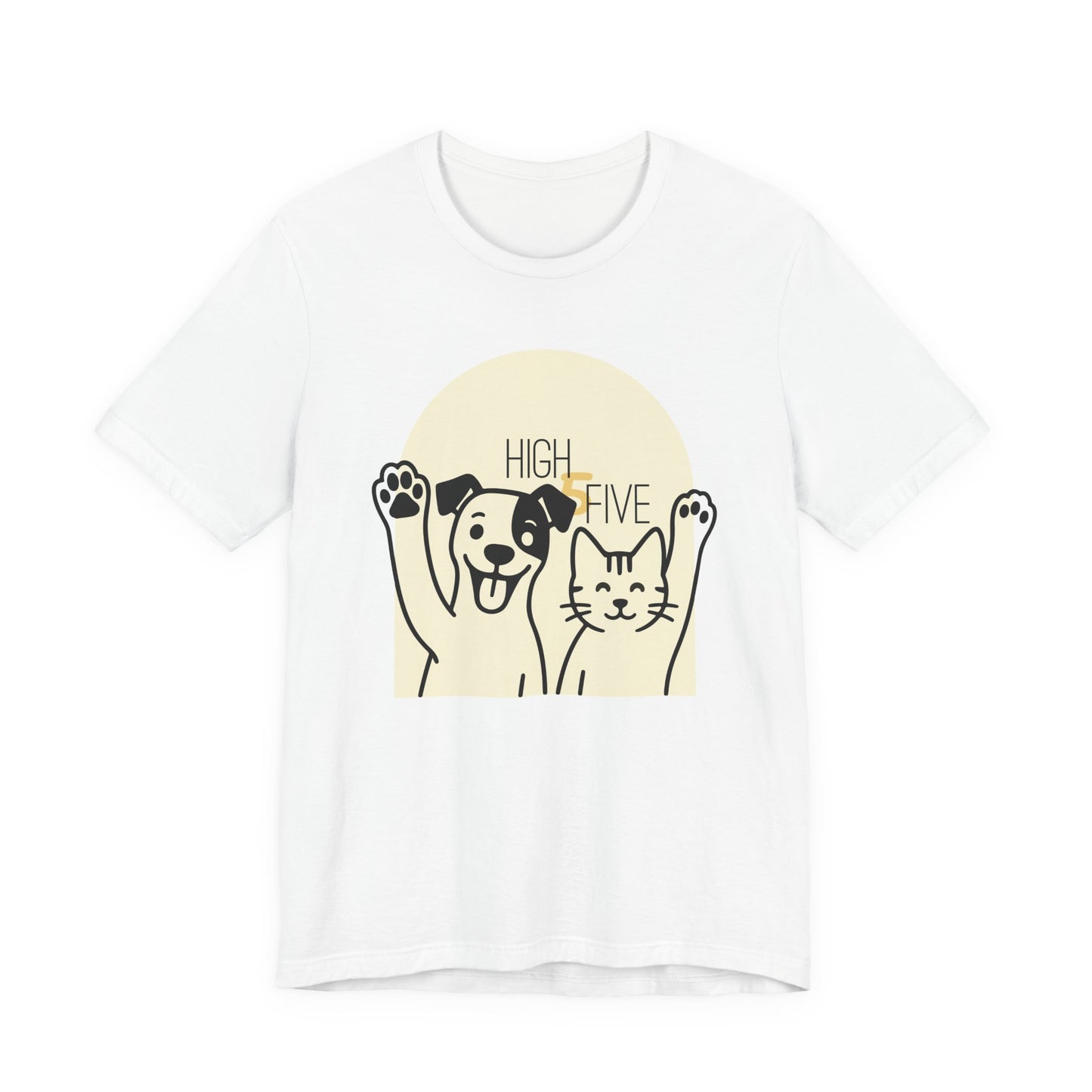 High Five Cat & Dog T-Shirt – Fun & Friendly Animal Lover Tee
