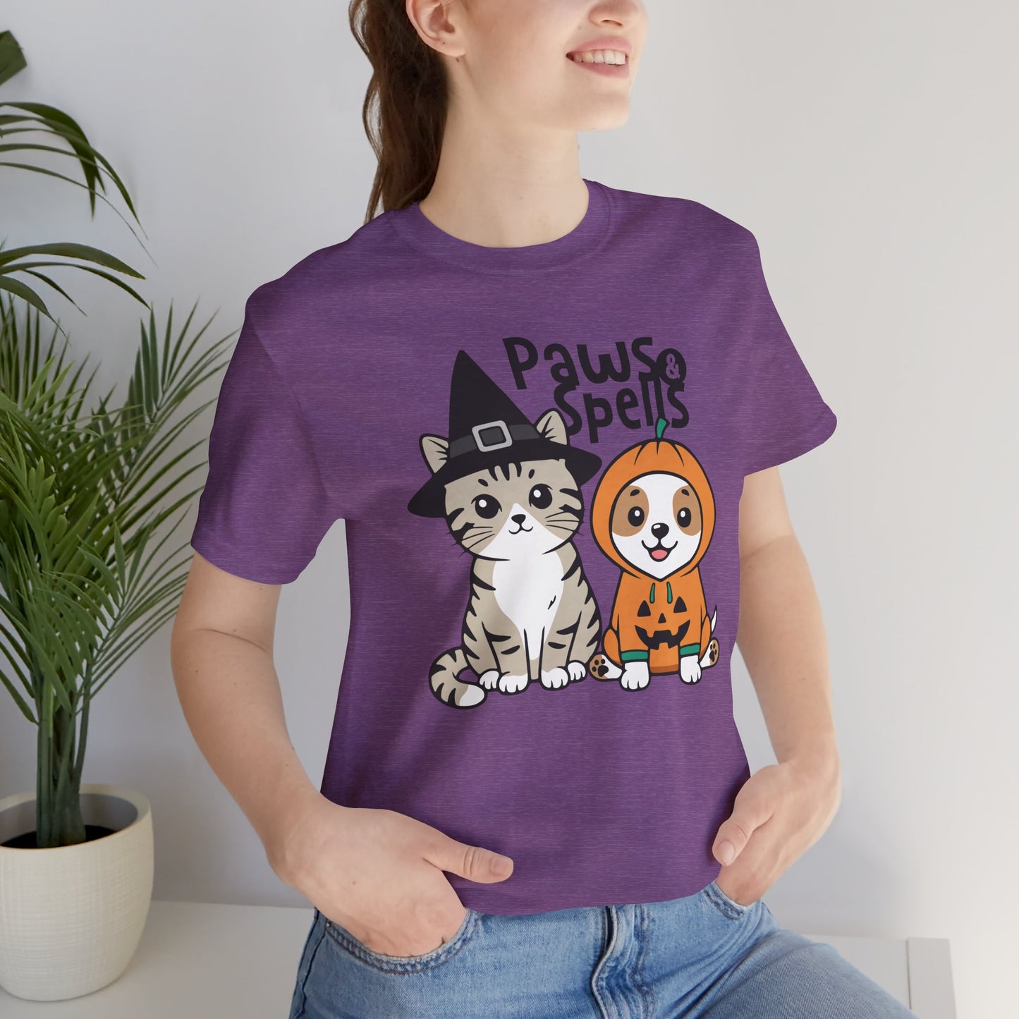 Cat and Dog Halloween Shirt – Cute Pumpkin Puppy & Witch Kitty Tee