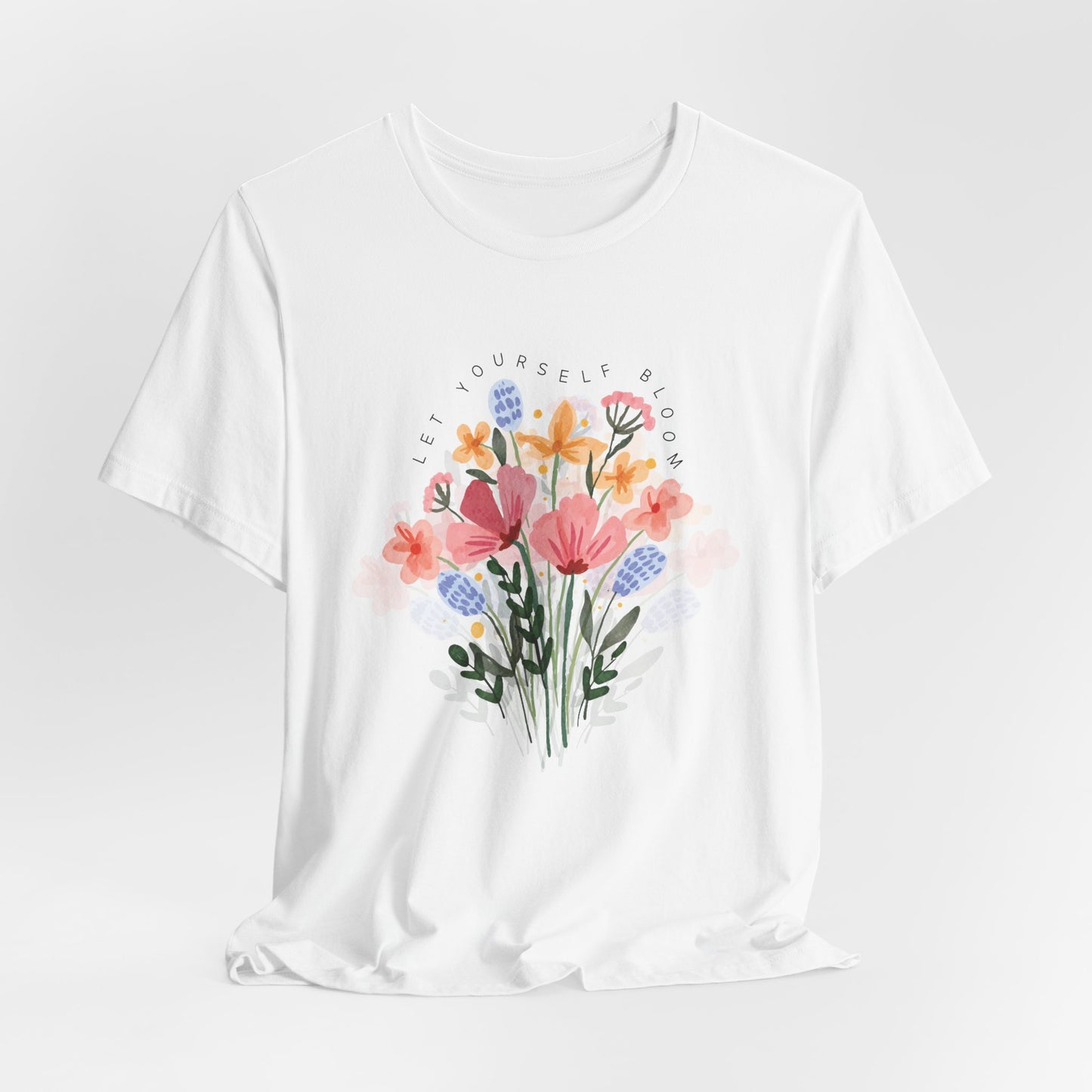 Watercolor Floral Bouquet T-Shirt – Soft Artistic Nature Tee
