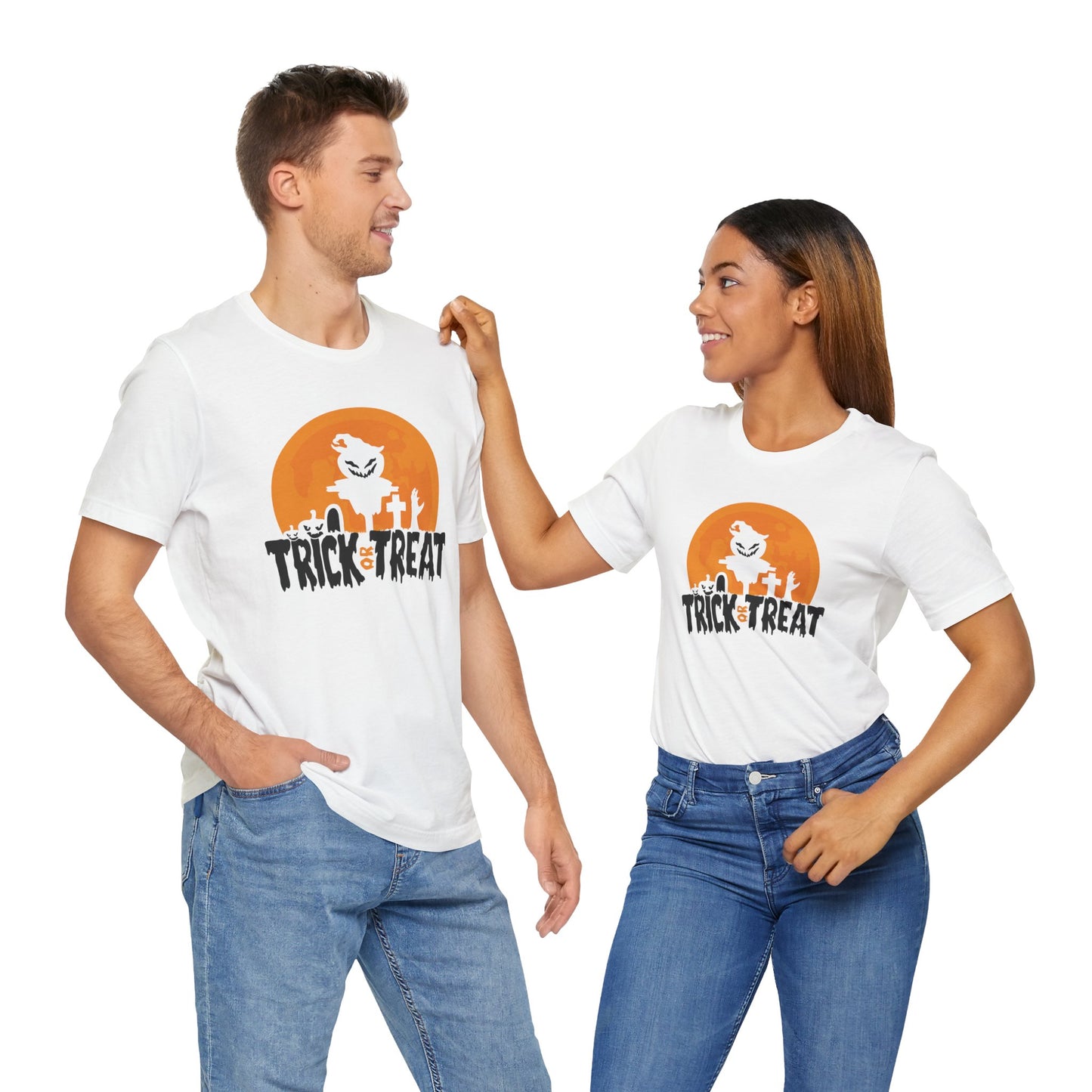 Trick or Treat T-Shirt – Fun Pumpkin and Graveyard Graphic Tee