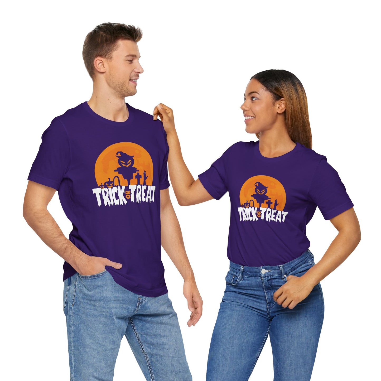 Trick or Treat T-Shirt – Fun Pumpkin and Graveyard Graphic Tee