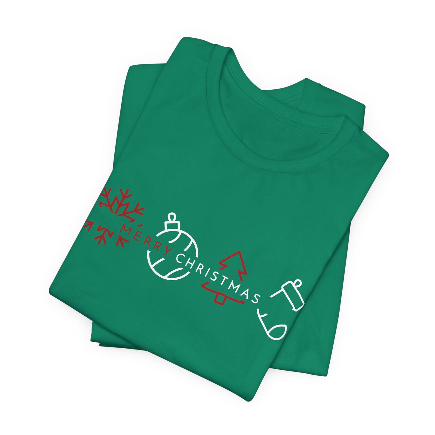 Minimalist Merry Christmas Shirt – Modern Line Art Holiday Icons Tee