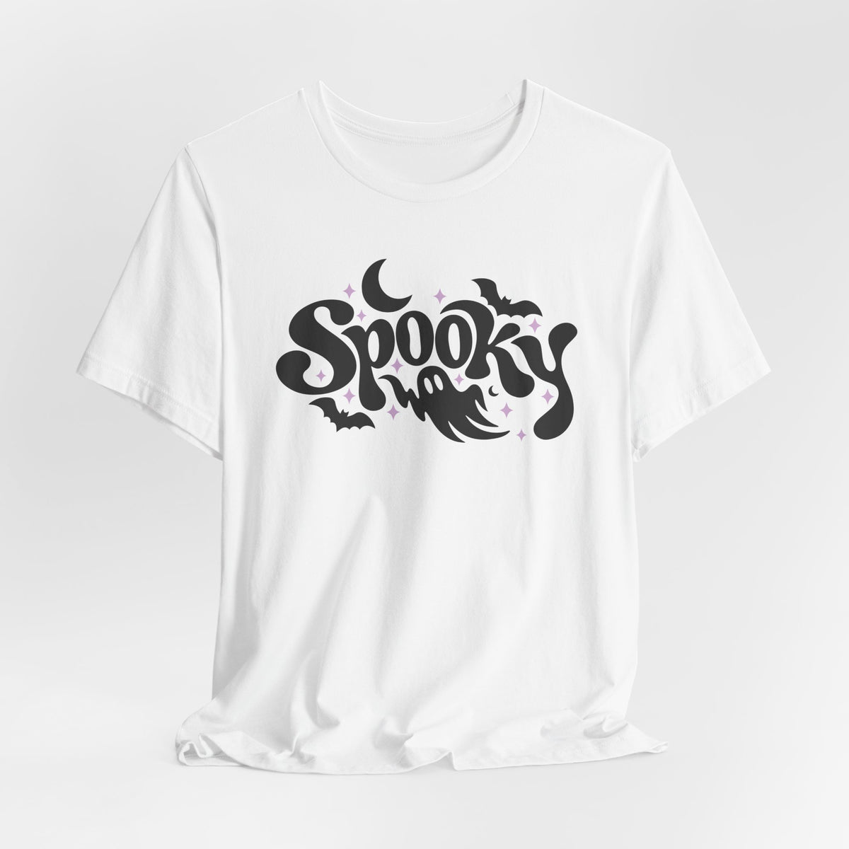 Cute Spooky Halloween Shirt – Ghost & Bat Graphic Tee