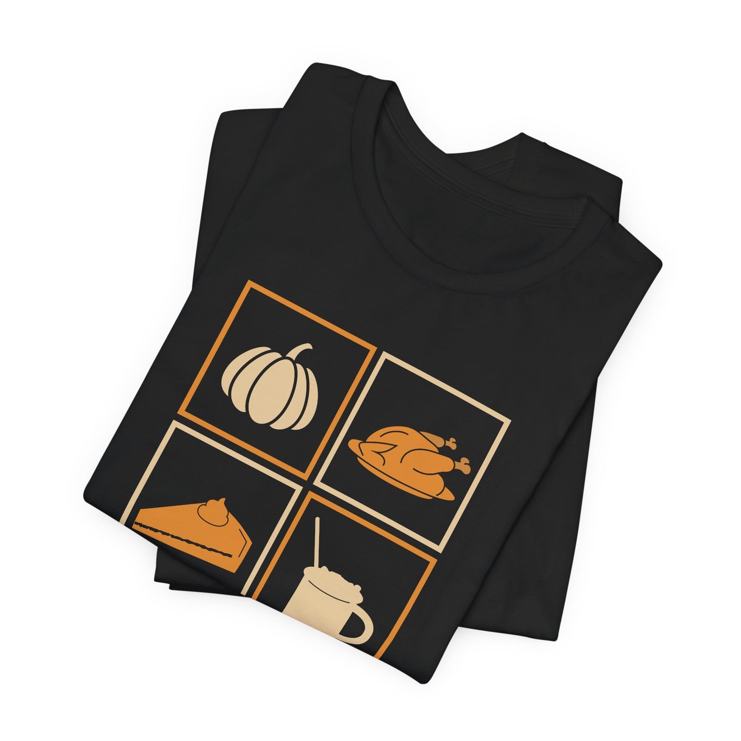 Say Thanks T-Shirt – Simple Thanksgiving Tee with Pumpkin, Pie & Turkey Icons | Cozy Fall Gratitude Shirt