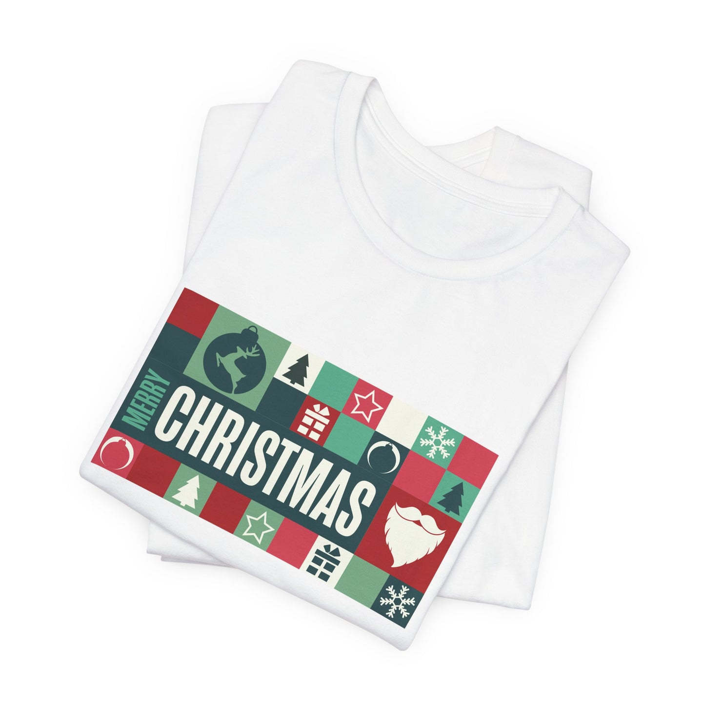 Merry Christmas Retro Block Design | Vintage Holiday Shirt | Christmas Graphic Tee