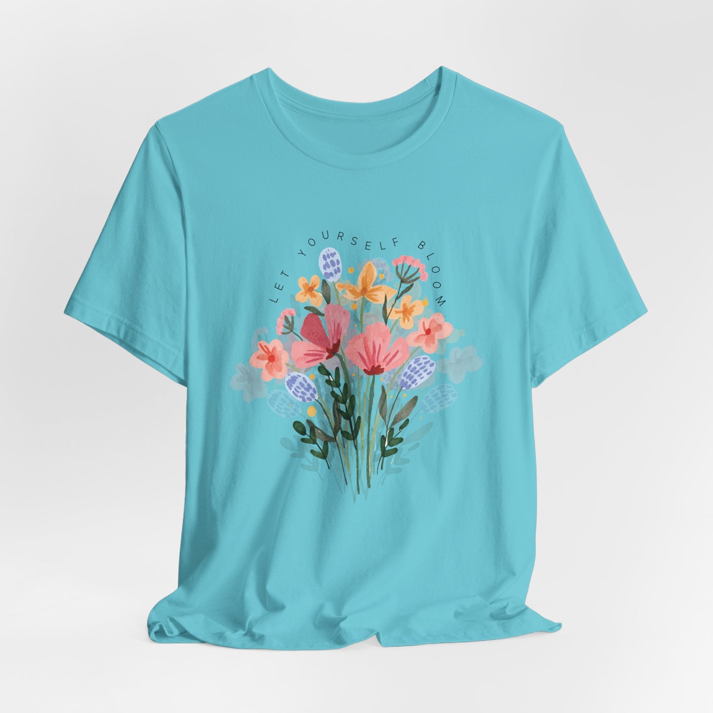 Watercolor Floral Bouquet T-Shirt – Soft Artistic Nature Tee