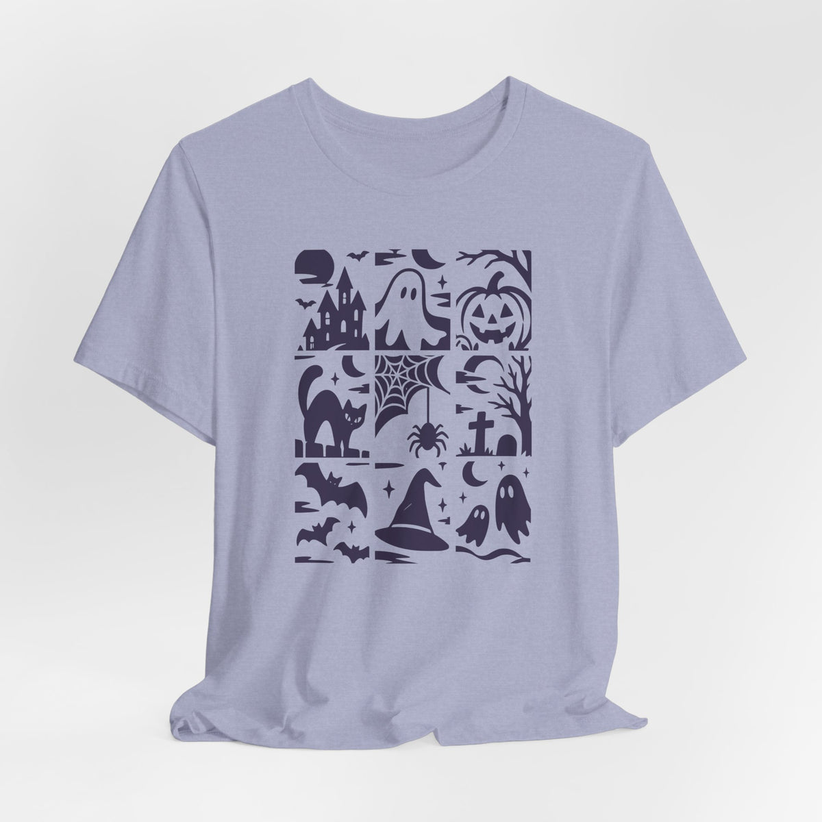 Halloween Graphic Tee – Spooky Icons and Haunted Scenes