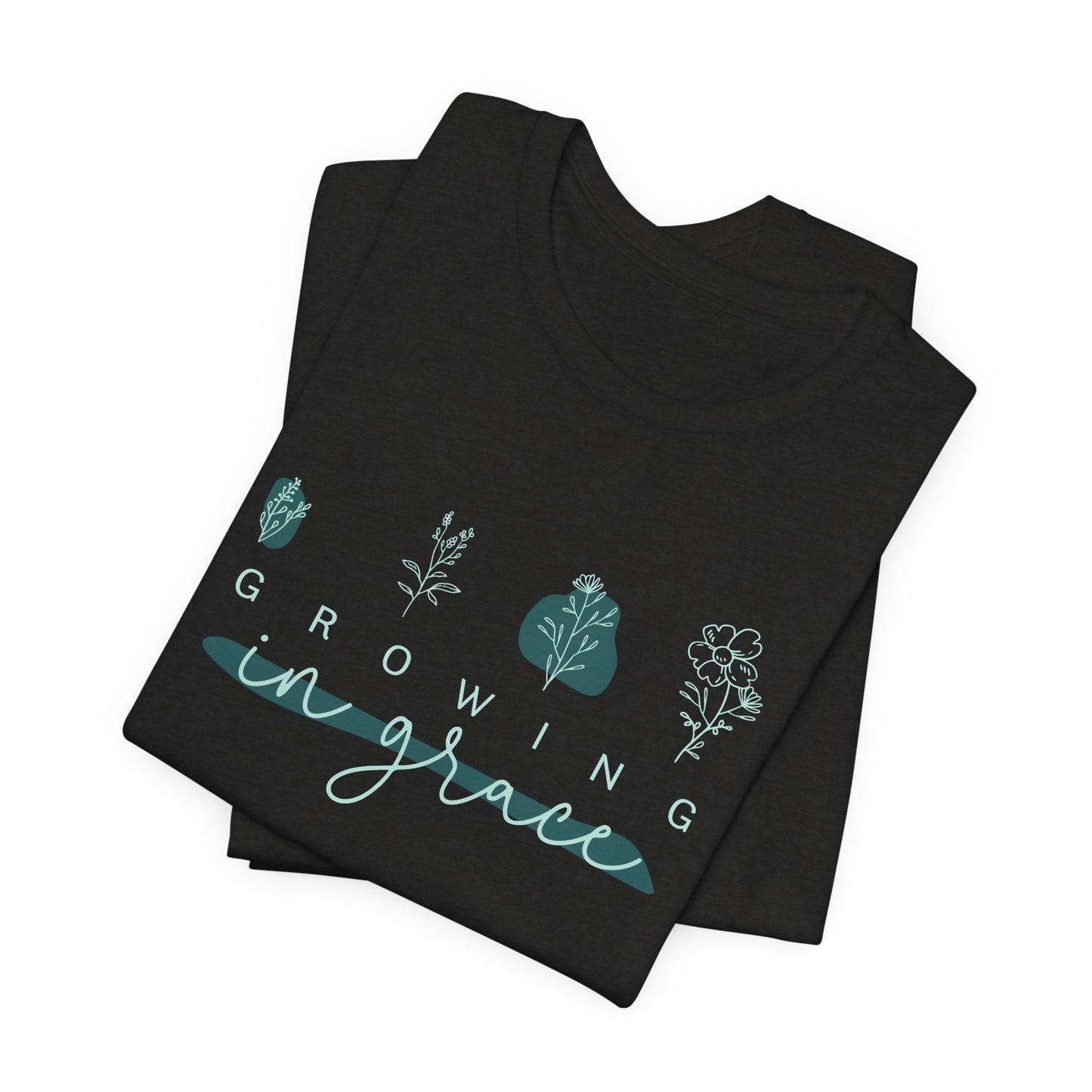 Amazing Grace Christian Floral T-Shirt – Faith Inspired Botanical Graphic Tee for Women