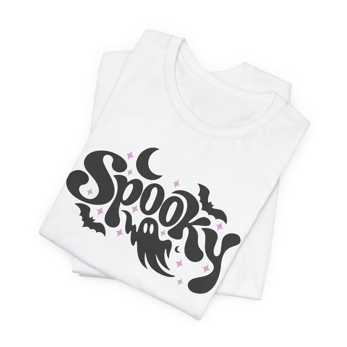 Cute Spooky Halloween Shirt – Ghost & Bat Graphic Tee