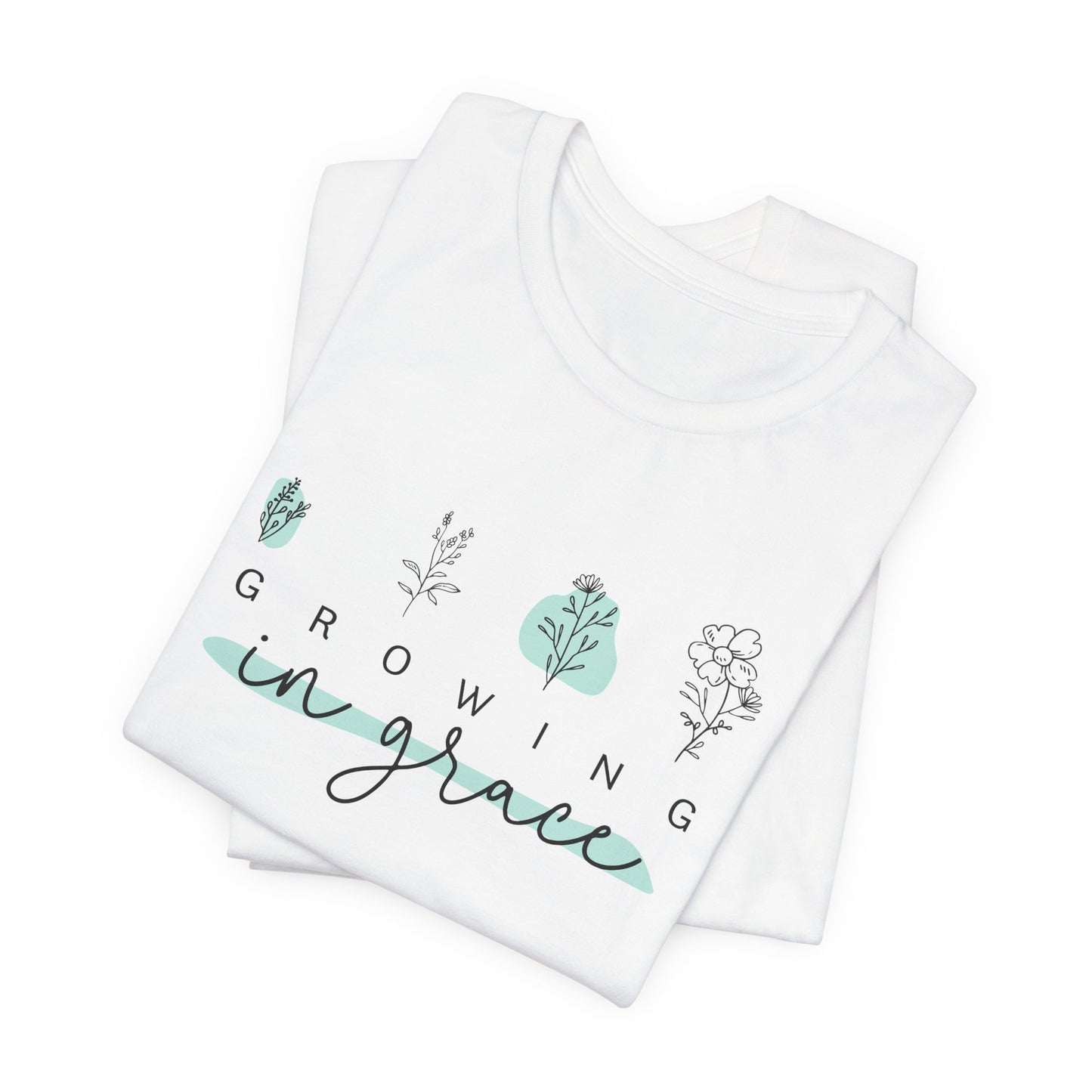 Amazing Grace Christian Floral T-Shirt – Faith Inspired Botanical Graphic Tee for Women