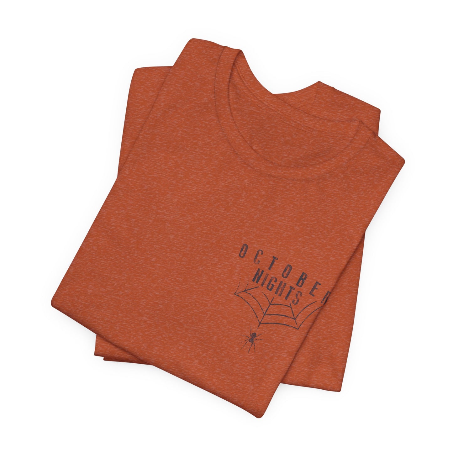October Nights Spider Web Halloween Shirt - Spooky Graphic Tee