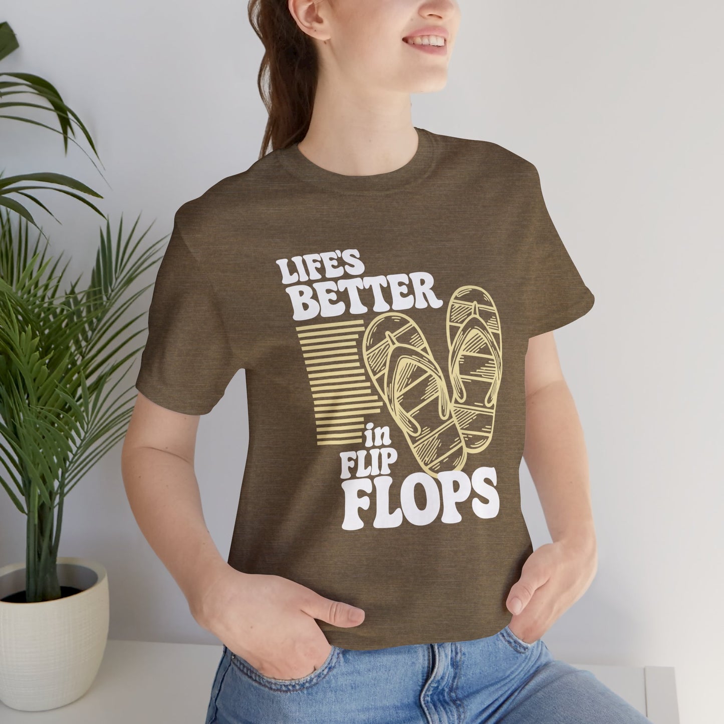 Life's Better in Flip Flops Shirt | Funny Beach Vacation Graphic Tee