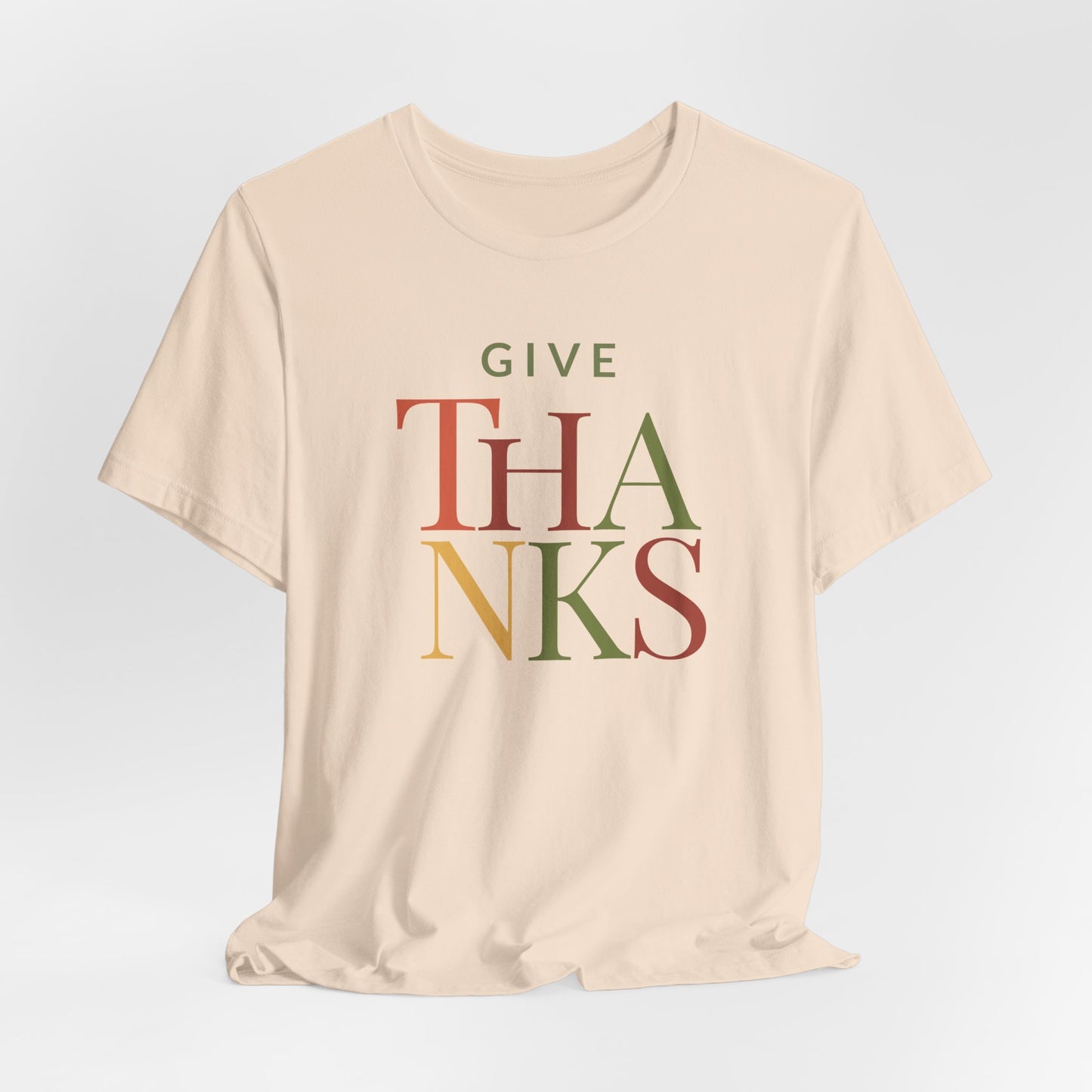 Give Thanks T-Shirt – Minimalist Thanksgiving Tee with Fall Colors | Gratitude Shirt for Autumn Season