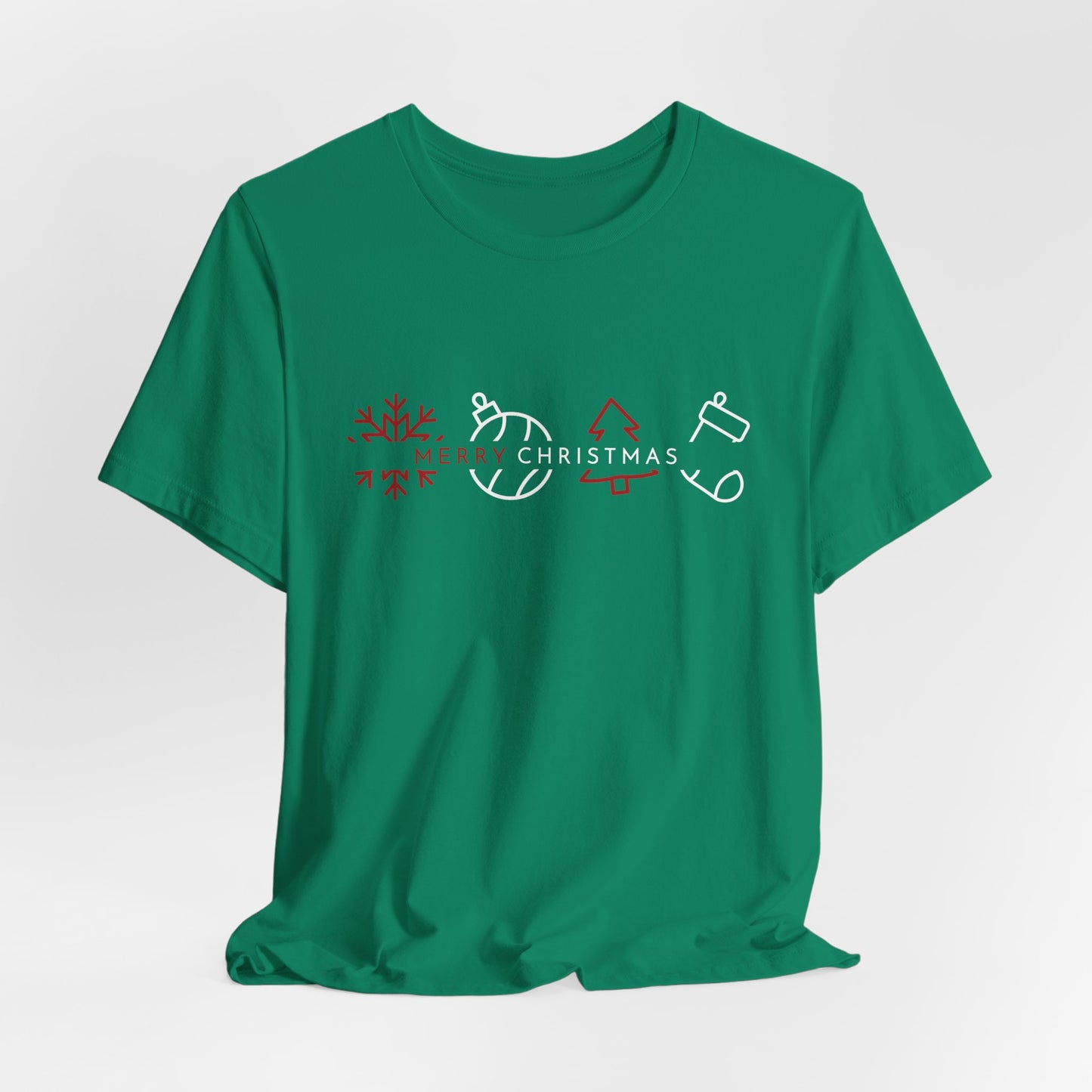Minimalist Merry Christmas Shirt – Modern Line Art Holiday Icons Tee