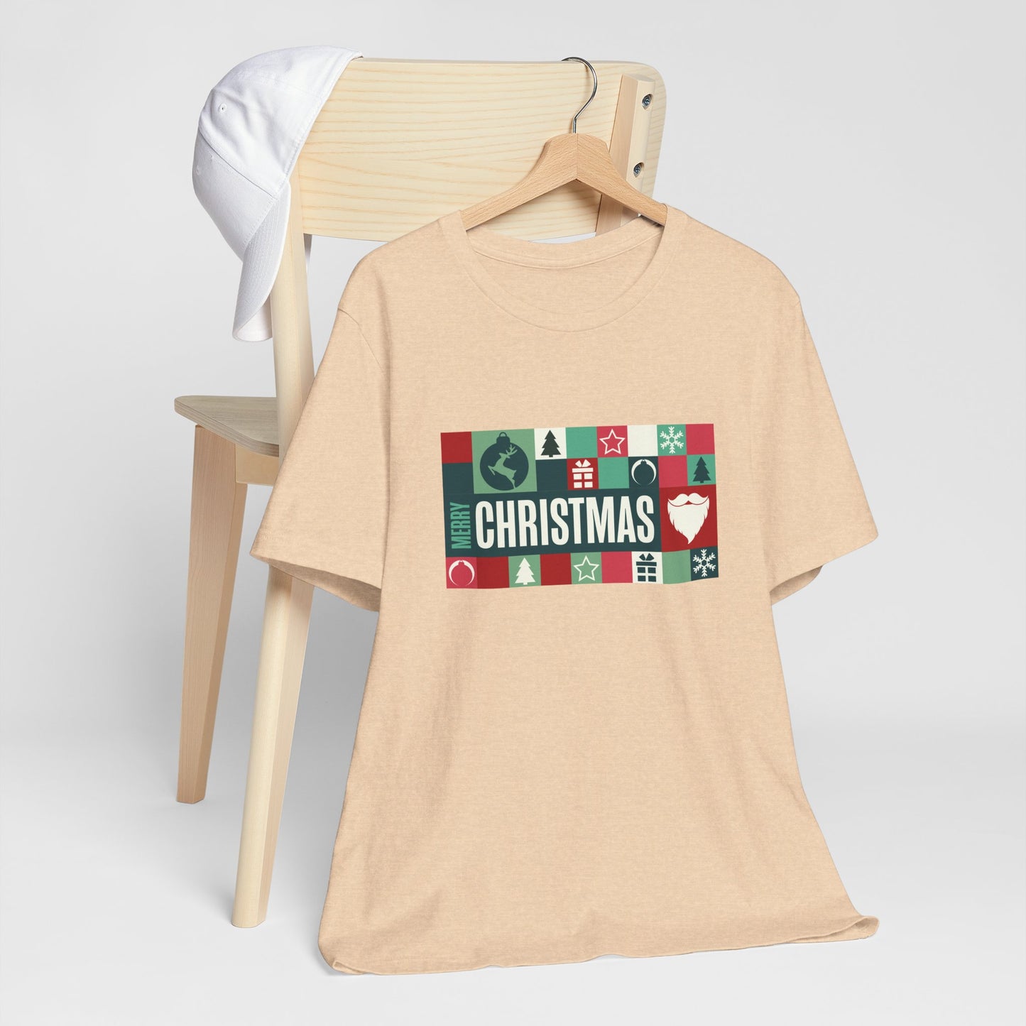 Merry Christmas Retro Block Design | Vintage Holiday Shirt | Christmas Graphic Tee