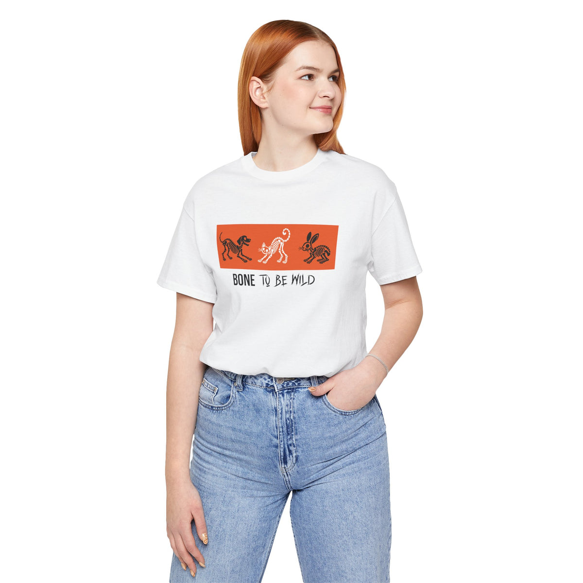Skeleton Animals Halloween Shirt - Dog, Cat & Bunny Graphic Tee