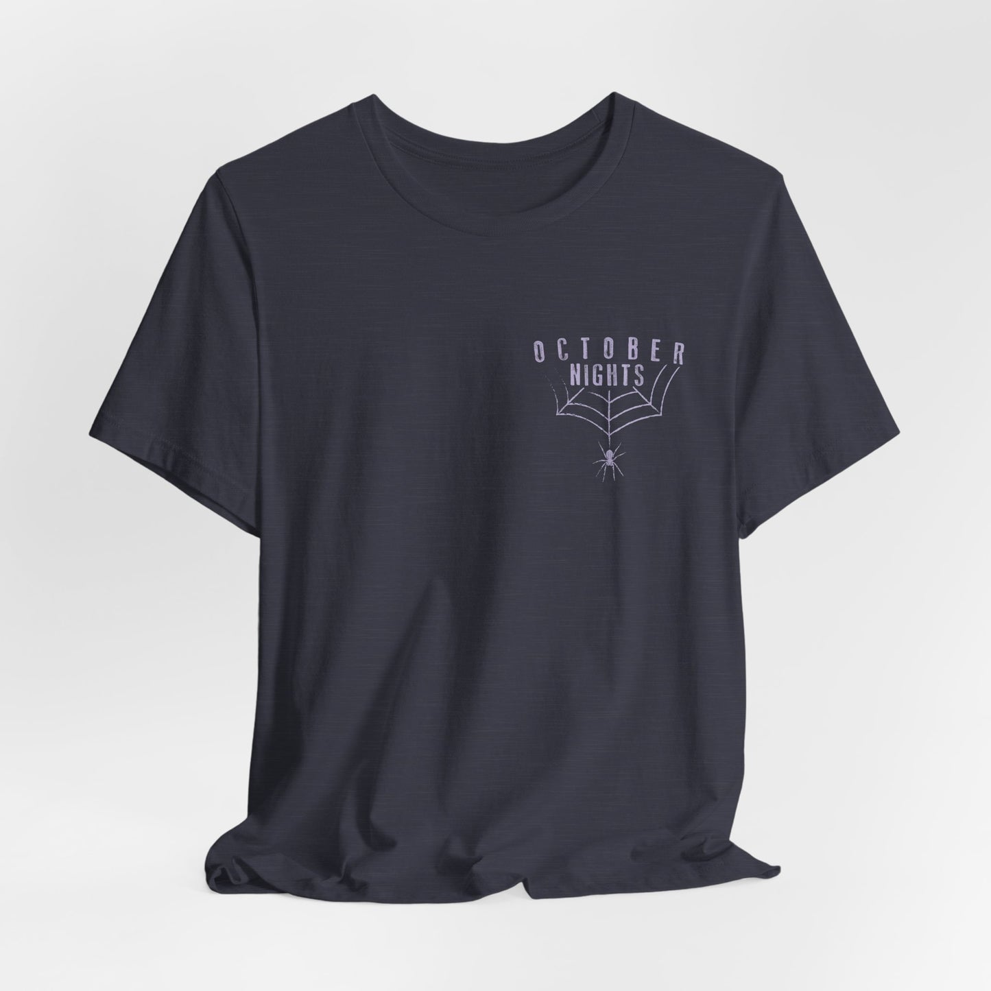 October Nights Spider Web Halloween Shirt - Spooky Graphic Tee