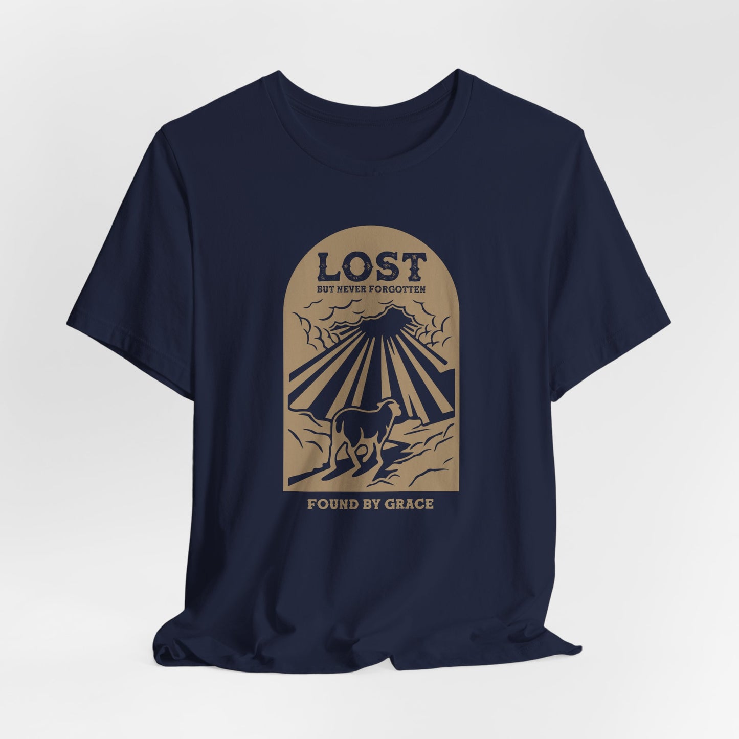Lost But Never Forgotten Christian Shirt | Found By Grace Graphic Tee