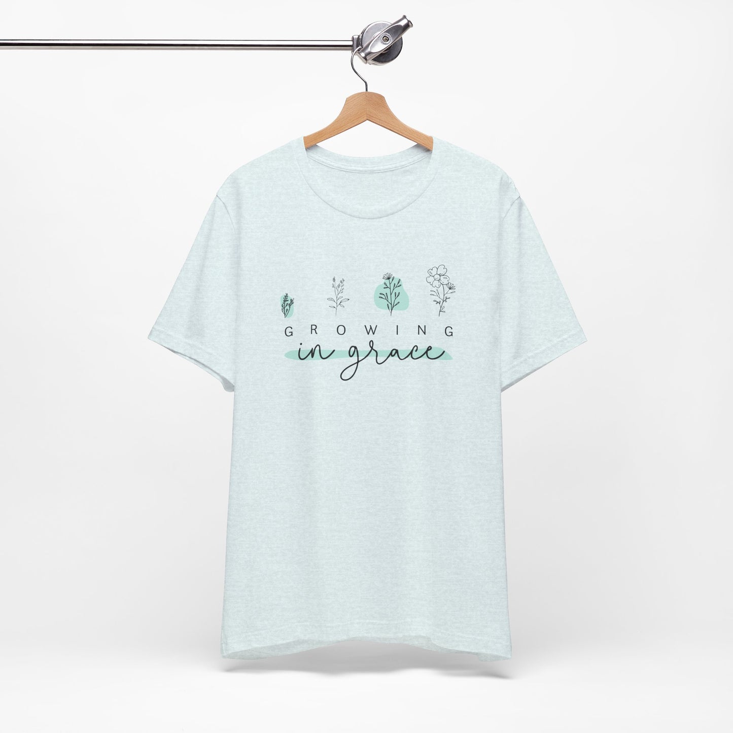 Amazing Grace Christian Floral T-Shirt – Faith Inspired Botanical Graphic Tee for Women