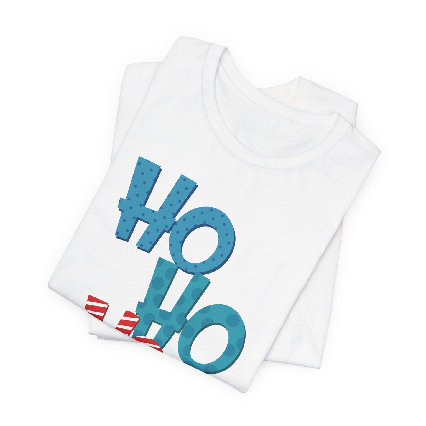Cute HO HO HO Christmas Shirt – Fun Colorful Holiday Lettering Tee